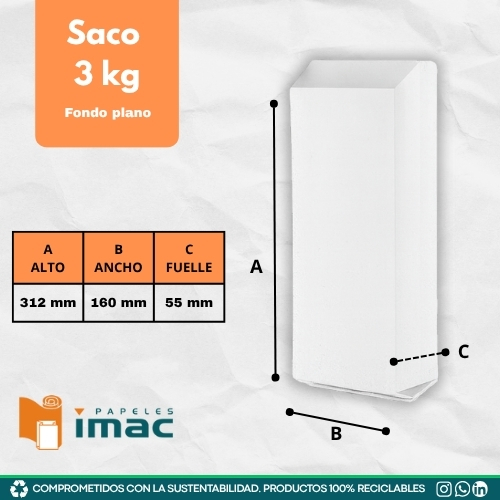 Sacode papel Blanco 3 kg